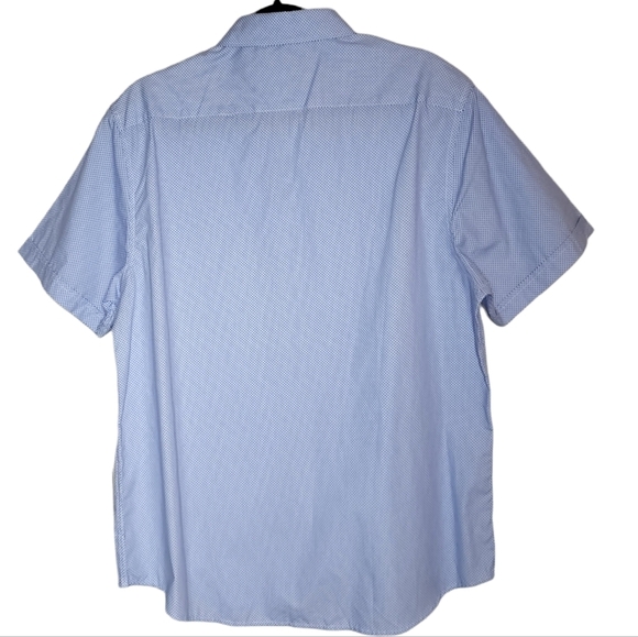 NWT Denim & Flower blue/white short sleeve button down shirt. Men's size XL - Picture 6 of 15